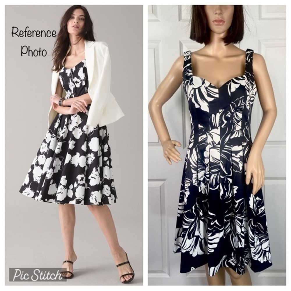 White House Black Market Sweetheart Fit & Flare Floral Dress